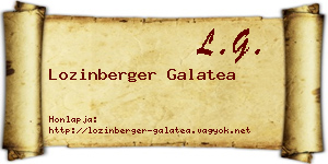 Lozinberger Galatea névjegykártya